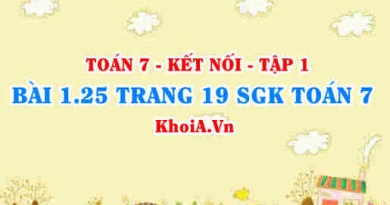Bài 1.25 trang 19 SGK Toán 7 tập 1 Kết nối tri thức